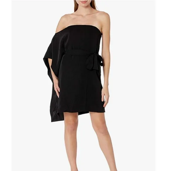 Halston Heritage Women's Off-The-Shoulder Solid Dress - Black